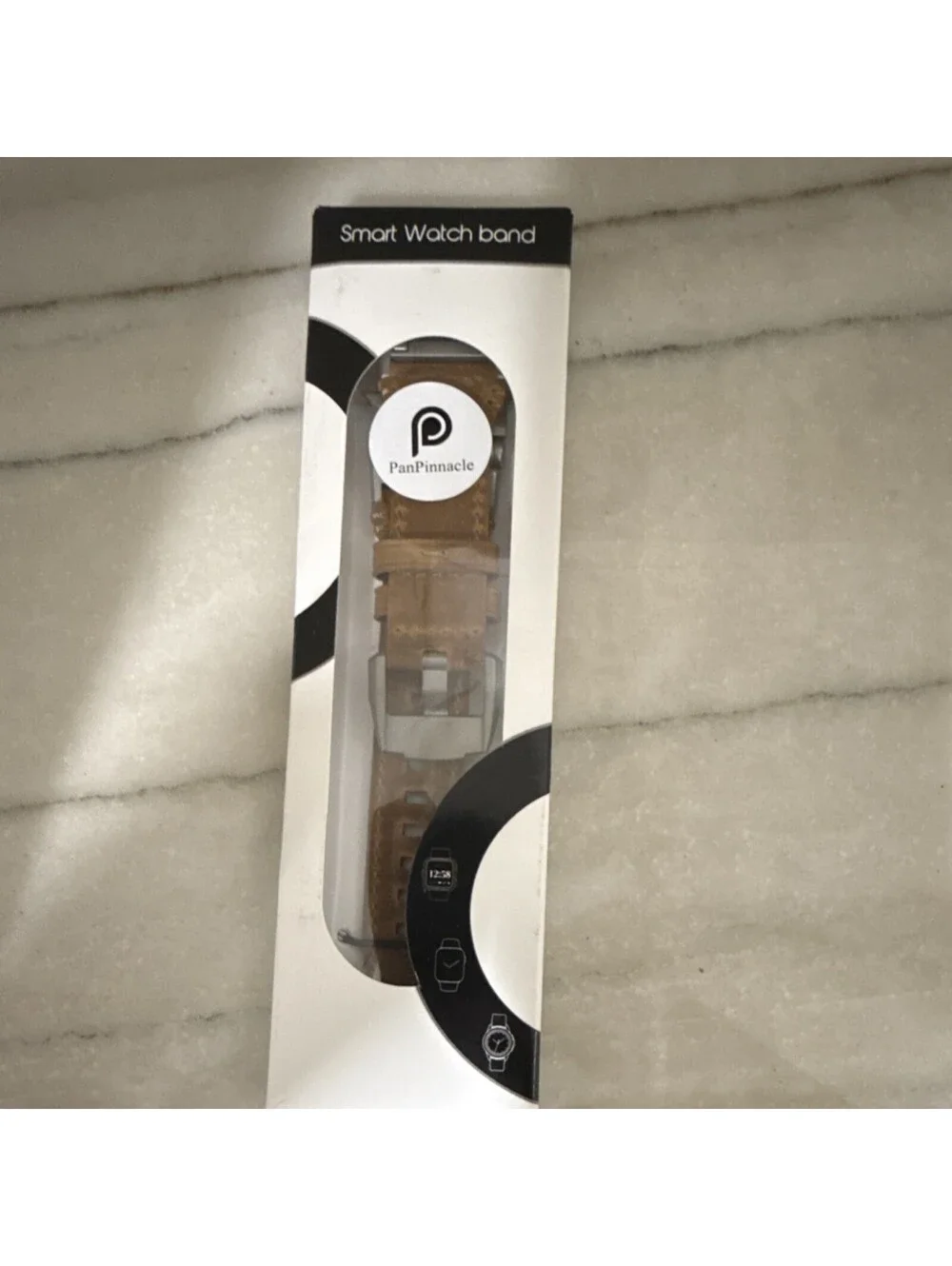PanPinnacle Brown Rugged Genuine Leather Smart Watch Band